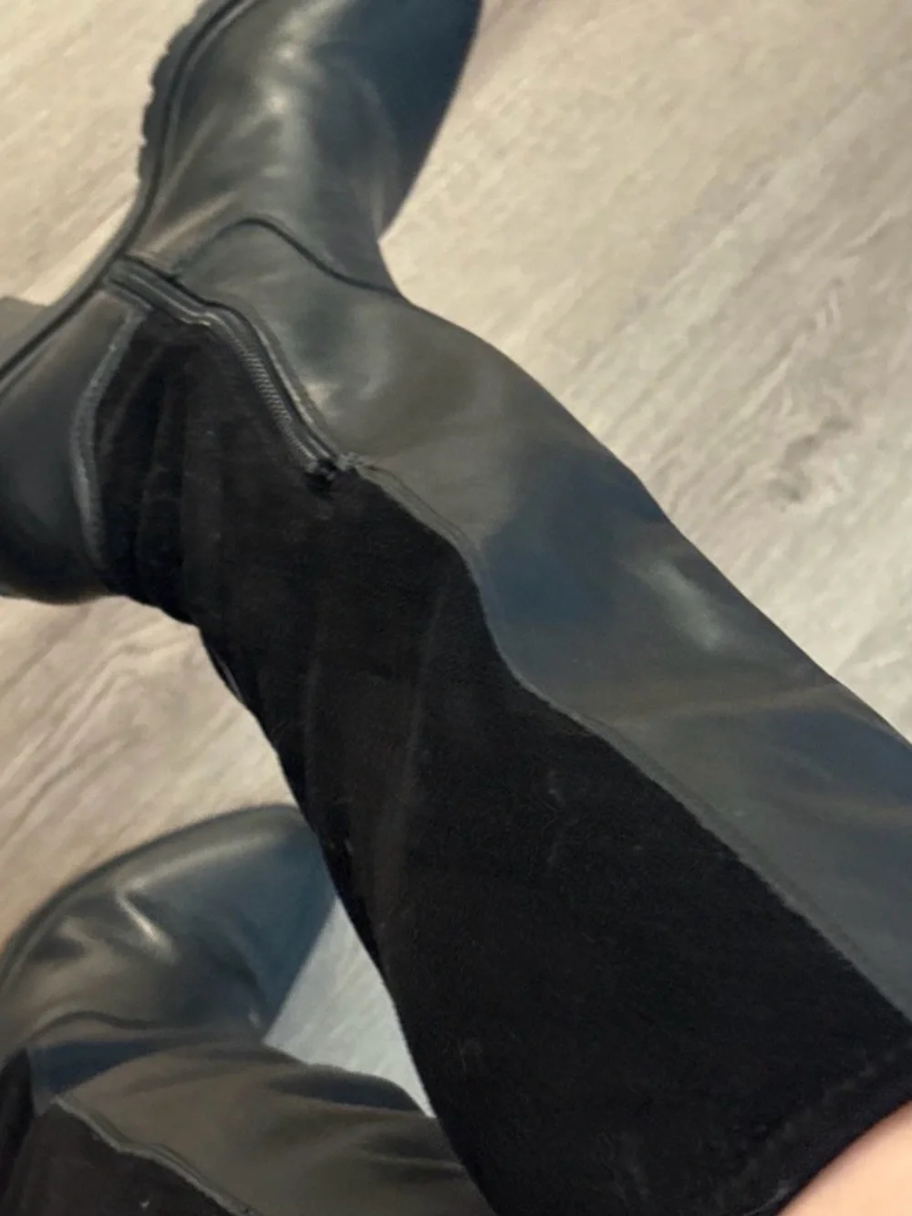 Sole Society Black Over-the-Knee Leather Boots